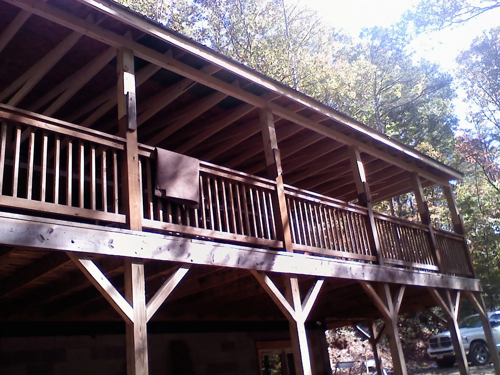 Timber framing under a new elevated porch and deck — Roof Leak Repair in Blue Ridge Summit by Roofing Brothers